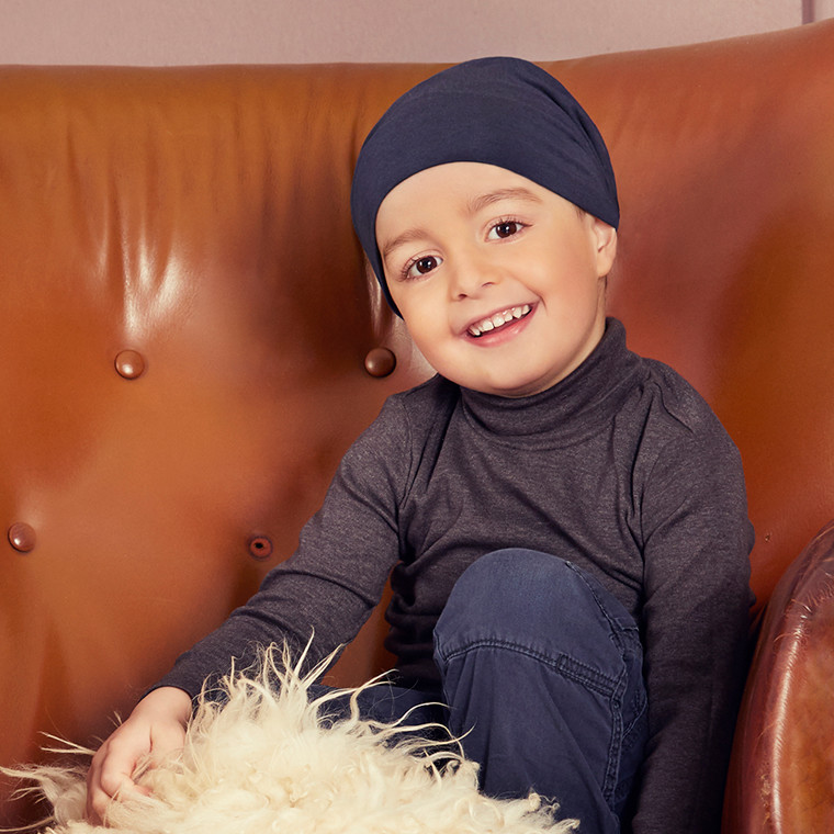 Turban detský Petite Peanut Bunny, vzor Black Iris (vek od 2 do 5 rokov)