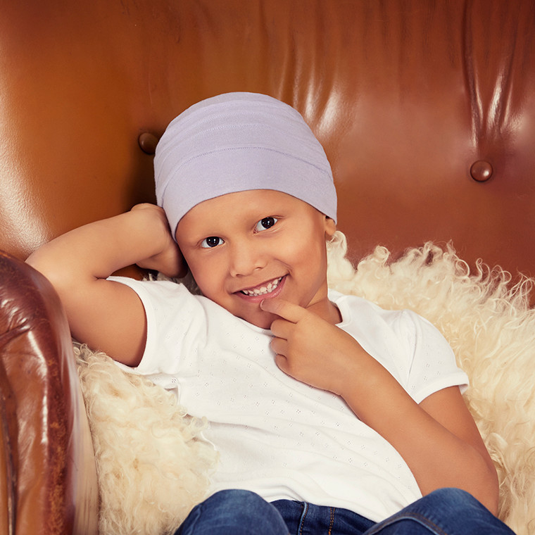 Turban detský Petite Peanut Tiger, vzor Lavender Grey (vek od 2 do 5 rokov)