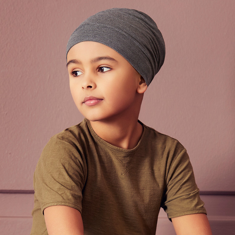 Turban detský Petite Peanut Tiger, vzor Dark Grey (vek od 2 do 5 rokov)