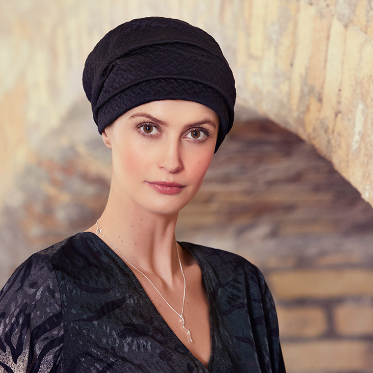Turban Viva Headwear Nelly, vzor Blue/Black