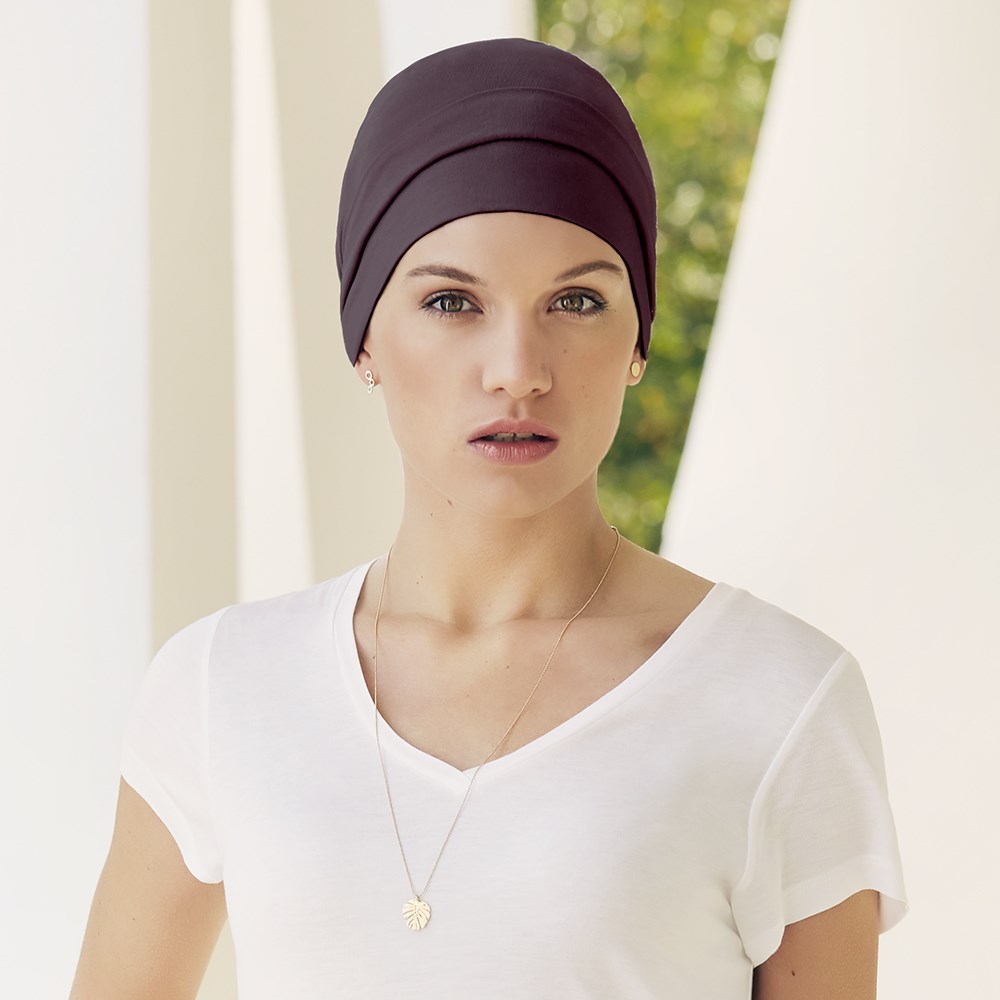 Turban Christine Headwear Anna, vzor Raisin