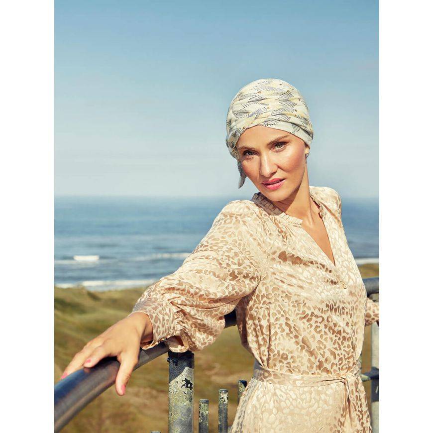 Turban Christine Headwear Beatrice, vzor Peacock Creams
