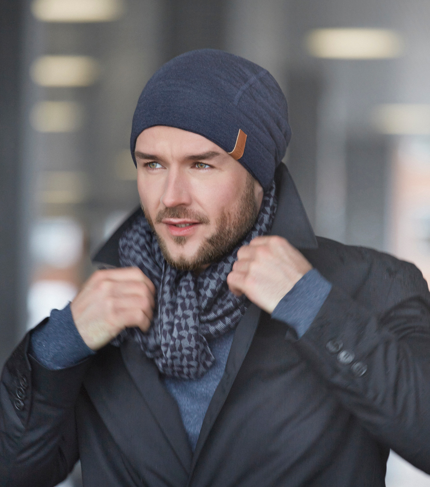 Pánska čapica Male Headwear Venture, vzor Blue Melange