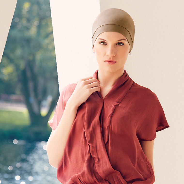 Turban Viva Headwear Laura, vzor Vintage Khaki