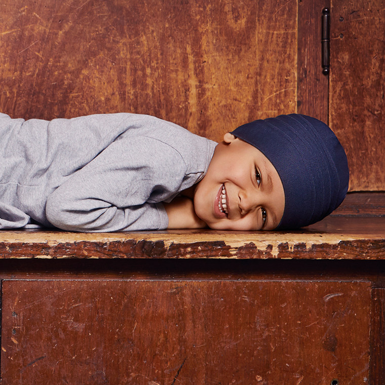 Turban detský Petite Tiger, vzor Denim, 2-5 rokov