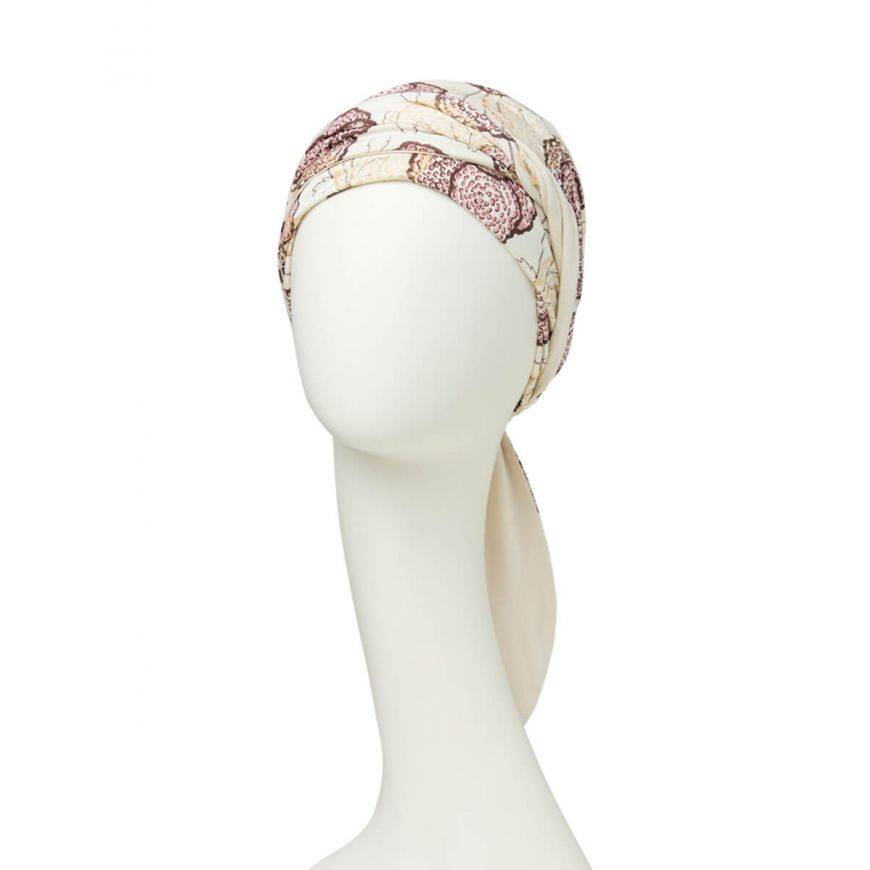 Turban Christine Headwear Beatrice, vzor Blooming Pinks