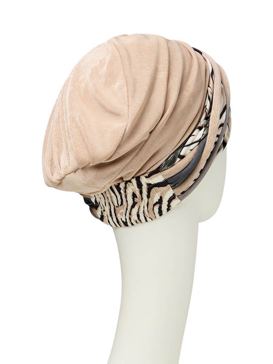 Scarlett- Boho Turban set, vzor Beige & Brown Zebra Mix