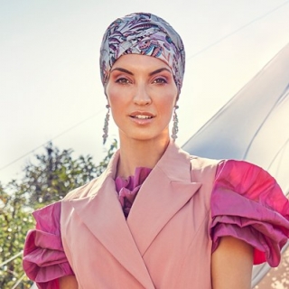 Sapphire- Boho Turban- Printed, vzor Rainforest